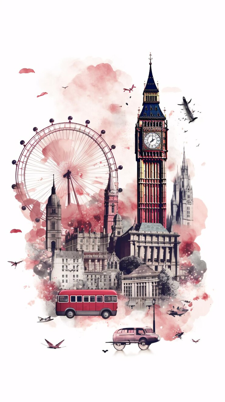 Una pintura de acuarela de Londres.