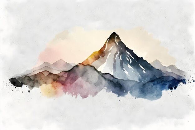 Una pintura de acuarela de una montaña con el nombre mt.