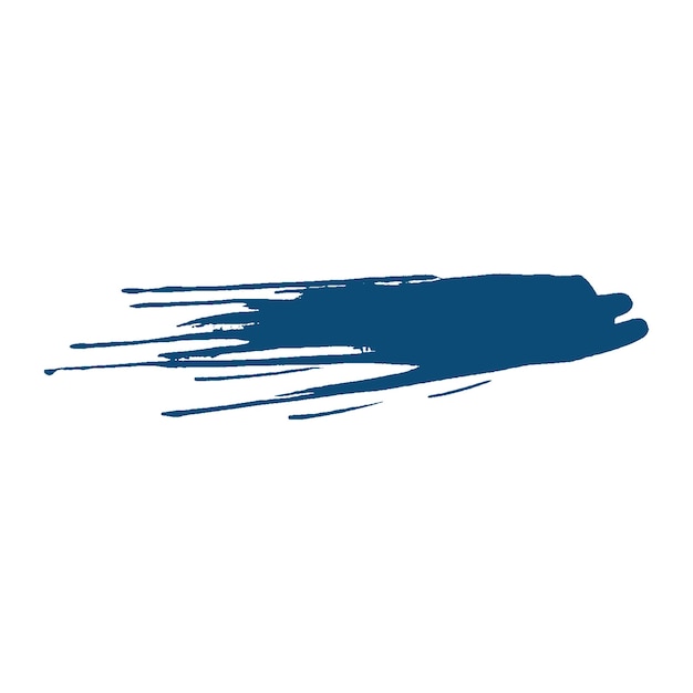 Pintura de acuarela o tinta con pincel azul oscuro