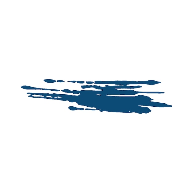 Pintura de acuarela o tinta con pincel azul oscuro