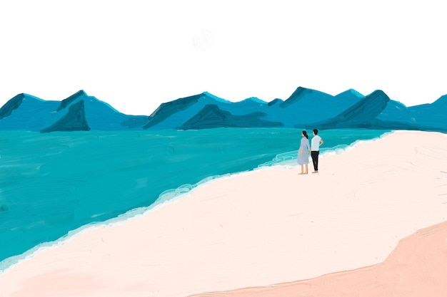 Pintura de acuarela de paisaje png fondo transparente diseño de estilo minimalista impresionista