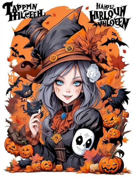 Pintura de acuarela de personaje de festival de Halloween.