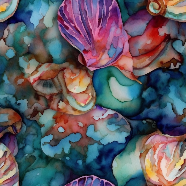 Una pintura de acuarela de una planta colorida con las palabras "acuarela" en ella.