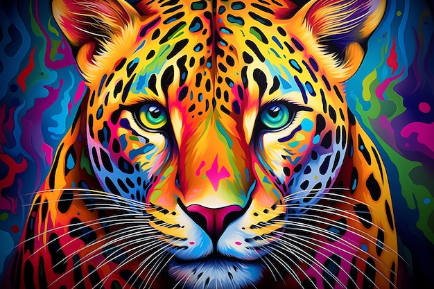 Pintura con aerógrafo de luminancia de leopardo