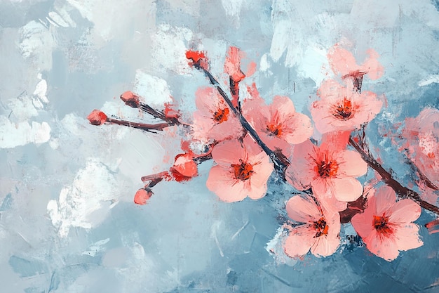 Pintura al óleo abstracta flores papel tapiz arte pintura al óleo fondo