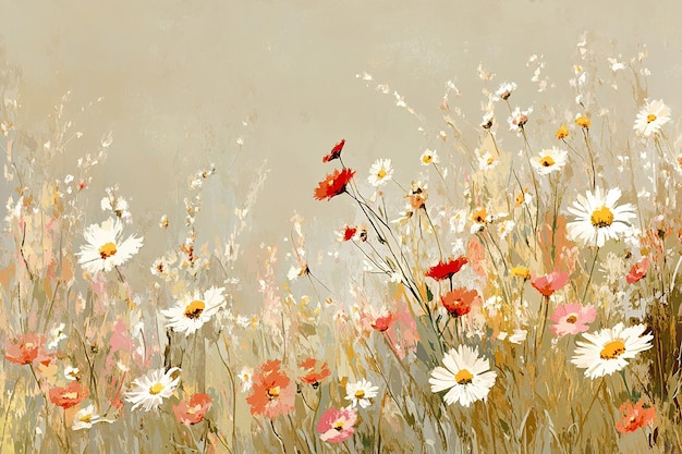 Pintura al óleo abstracta flores papel tapiz arte pintura al óleo fondo