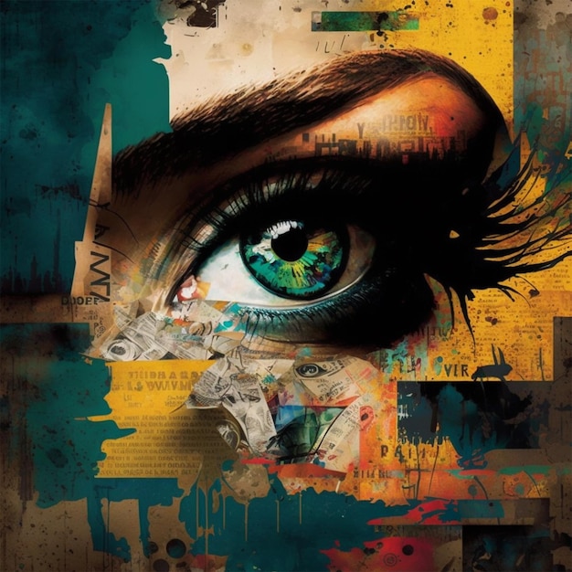 Pintura al óleo abstracta del ojo
