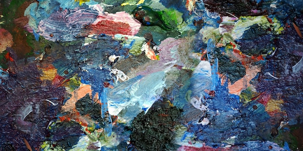 Pintura al óleo abstracta sobre fondo de lienzo con textura