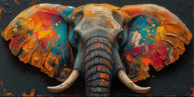 Pintura al óleo de un artista elefante colección de pinturas de animales para decoración e interiores