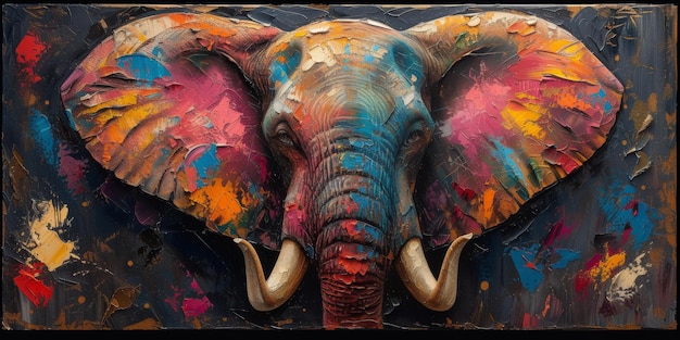 Pintura al óleo de un artista elefante colección de pinturas de animales para decoración e interiores