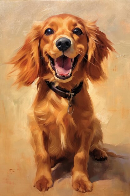 Pintura al óleo de un Cocker Spaniel