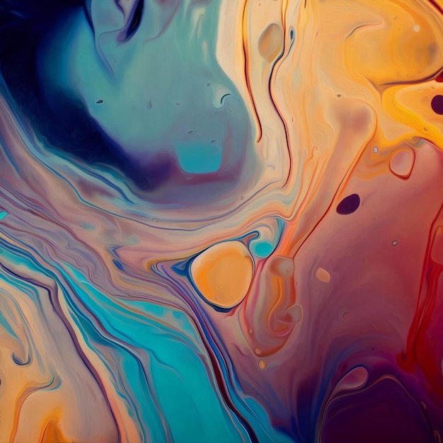 Pintura al óleo de fondo de mármol líquido de colores abstractos acuarela