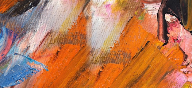 Pintura al óleo sobre lienzo abstracto con textura Panorama.