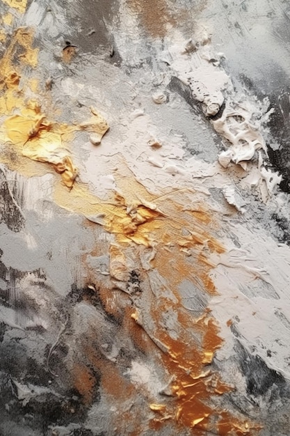 Una pintura al óleo de textura abstracta generativa de IA plateada oscura y blanca
