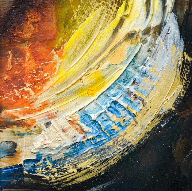 Pintura al óleo trazos abstractos textura colorida