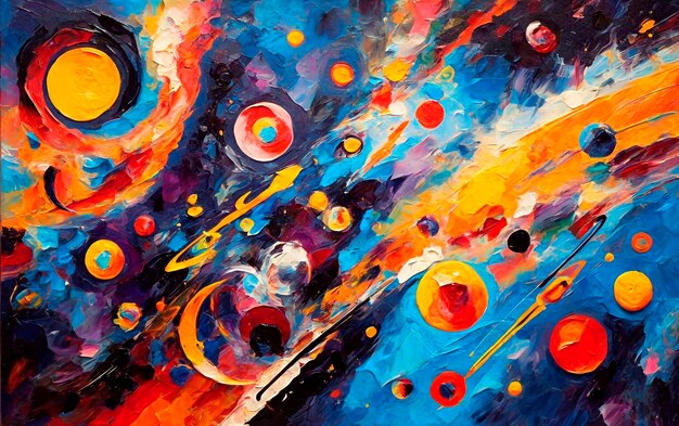 pintura al óleo un viaje a través de las galaxias