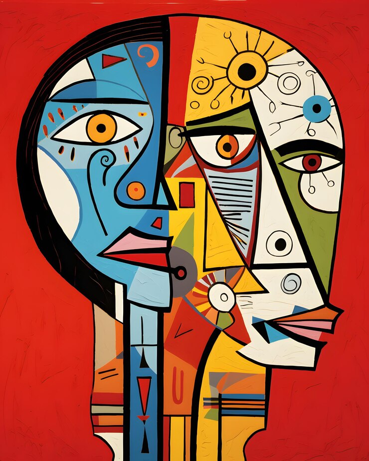 Foto pintura ao estilo de picasso