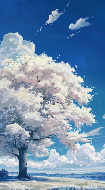 una pintura de un árbol con las palabras " primavera " en ella