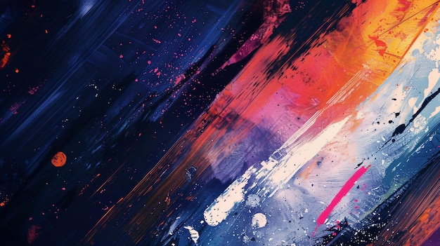 una pintura de un arco iris de colores y la palabra el título