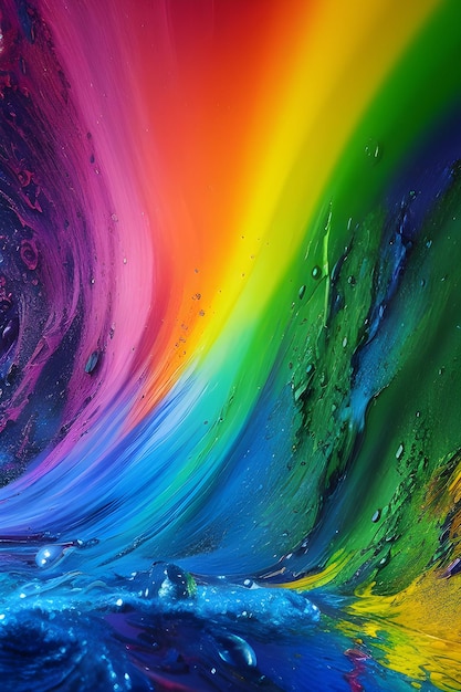 Una pintura de arcoíris del artista.
