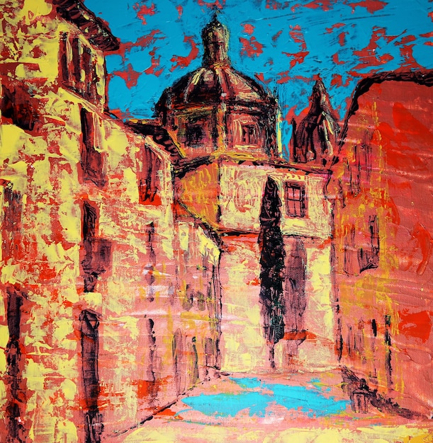Foto pintura de arte de la ciudad de salamanca, españa