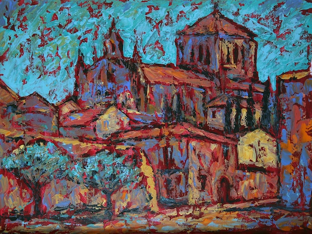 Pintura de arte del Convento de San Esteban en la ciudad de Salamanca, España