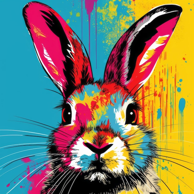 Foto pintura de arte pop del conejo de harry potter
