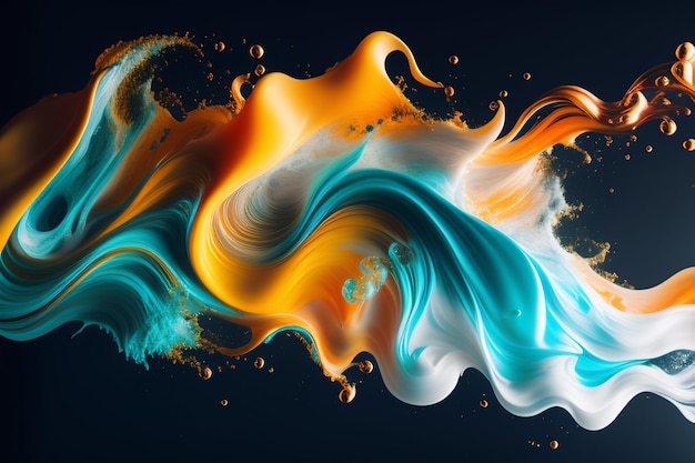 Pintura de arte de salpicaduras de tinta de explosión de colores vibrantes y abstractas