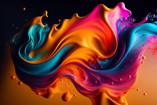 Foto pintura de arte de salpicaduras de tinta de explosión de colores vibrantes y abstractas