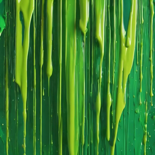 Pintura artística abstrata cor verde gotejando