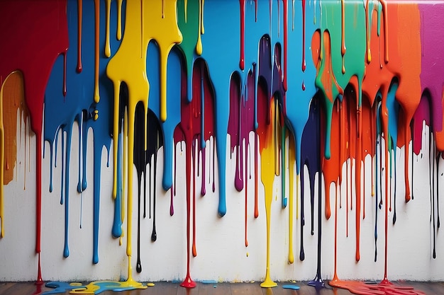Pintura artística de goteo de pared brillo creativo de color