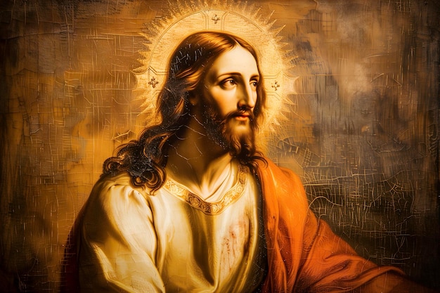 Pintura artística del retrato de Jesucristo