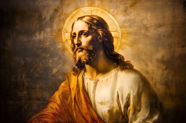 Pintura artística del retrato de Jesucristo