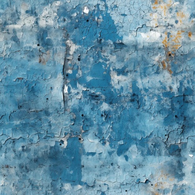 Pintura azul en una pared con un fondo blanco.