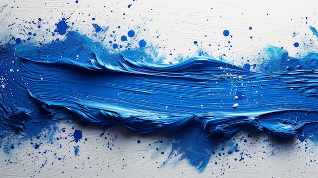 Pintura azul sobre fondo blanco