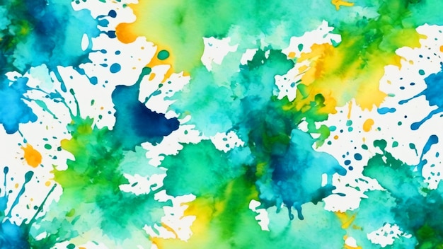 Pintura azul-verde en salpicaduras Acuarela de melocotón sobre un fondo blanco Textura de acuarela roja Pintura de tinta