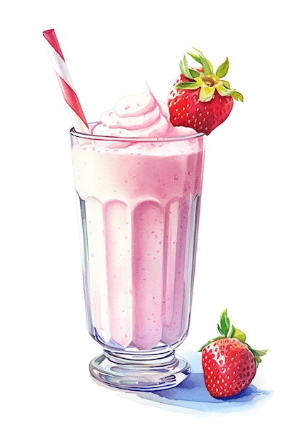 Una pintura de un batido con fresas imagen ai generativa.