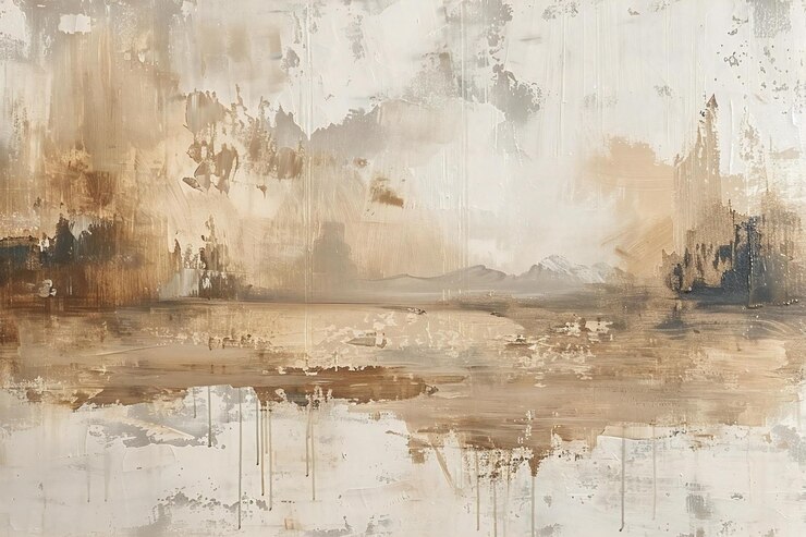 Una pintura beige y beige que ha sido con pinceladas de color