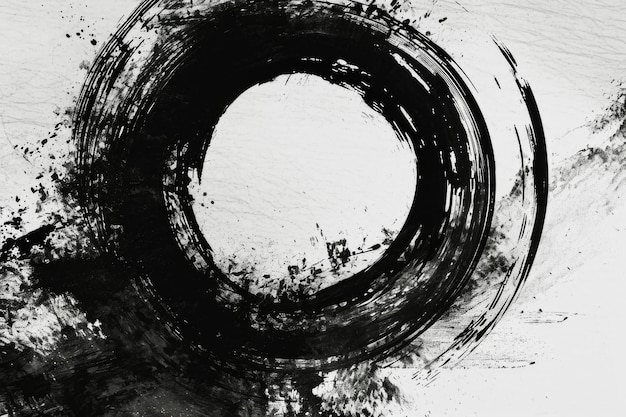 Foto una pintura en blanco y negro con un simple círculo adecuada para varios proyectos de diseño