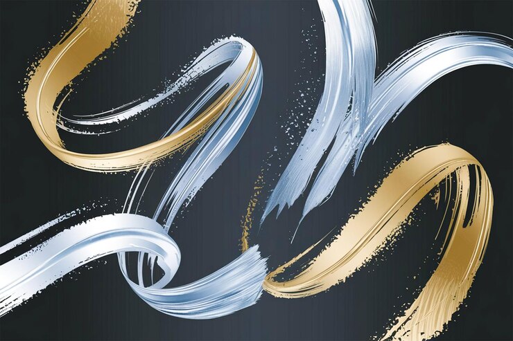 una pintura de brillo dorado y pintura dorado con un fondo negro