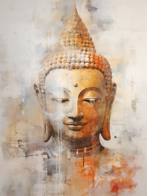 una pintura de un Buda con mucho oro en él
