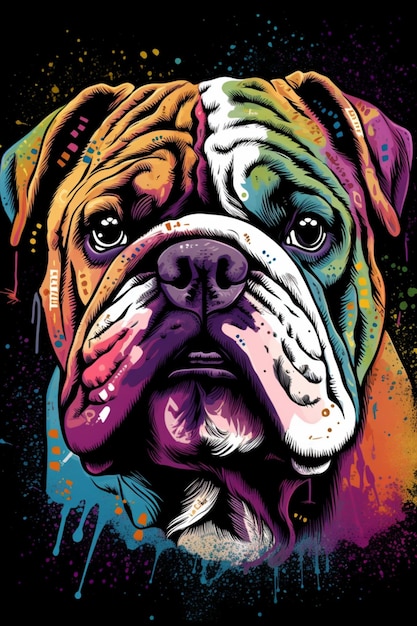 Una pintura de un bulldog con la palabra bulldog