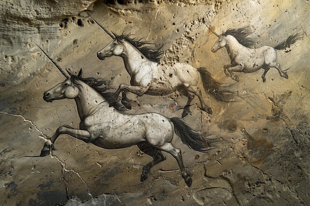 Foto una pintura de un caballo con una espada en la mano