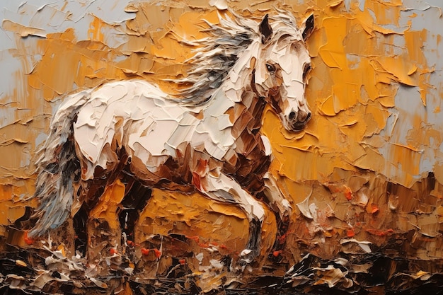 una pintura de un caballo por persona