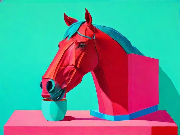 Foto pintura de cabeza de caballo en una galería de arte pintura creada y pintada por mí mismo