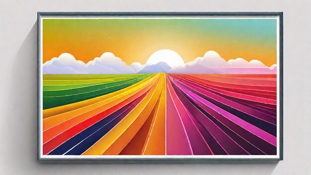 Foto pintura de campo de colores vibrantes