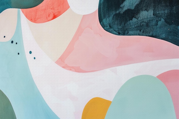 una pintura de la cara de una mujer se muestra en un fondo azul y rosa
