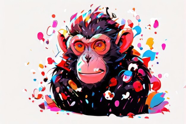 Una pintura de un chimpancé del año 2008