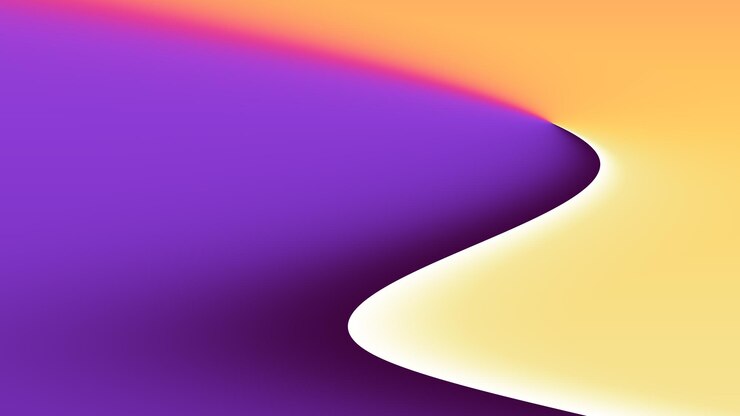 Foto una pintura de un cielo púrpura y naranja con un círculo amarillo en el medio