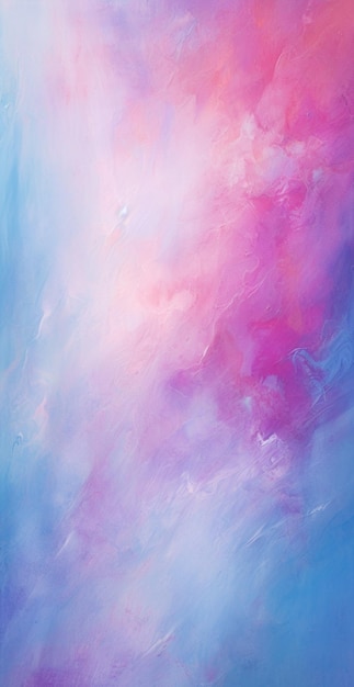 pintura de un cielo rosa y azul con un avión volando en el cielo generativo ai